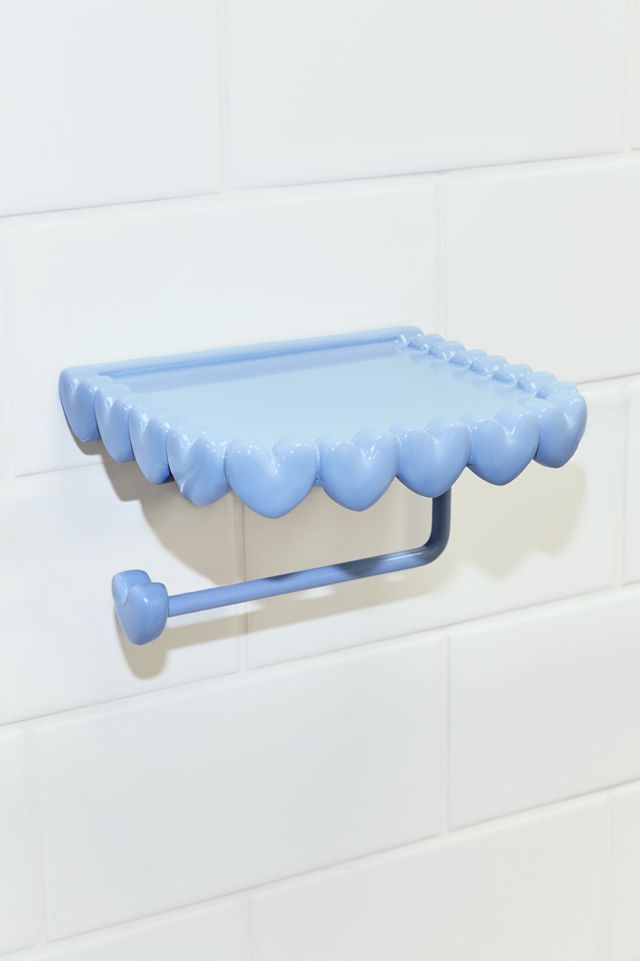 Porte-papier hygiénique et étagère de rangement Eloise à bordure cœur #2