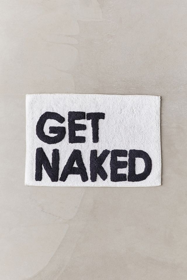 Get Naked Black & White Bath Mat #1