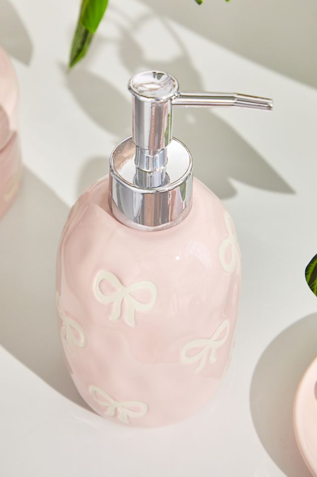 Distributeur de savon nœud rose #1