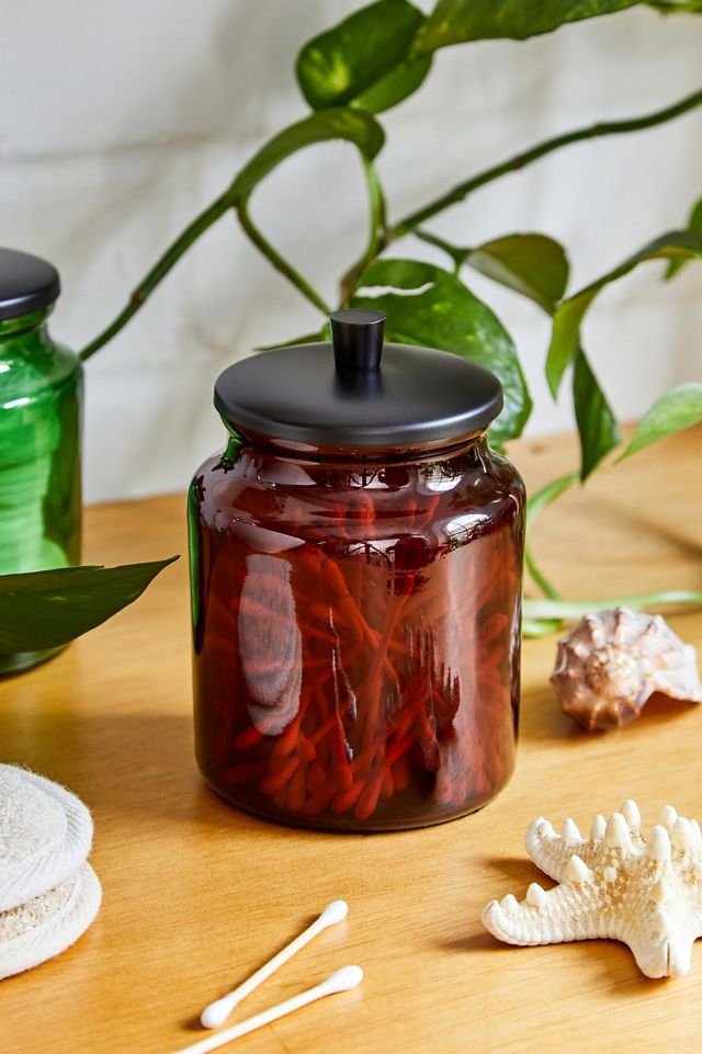 Large Burgundy Glass Storage Pot Urban Outfitters UK