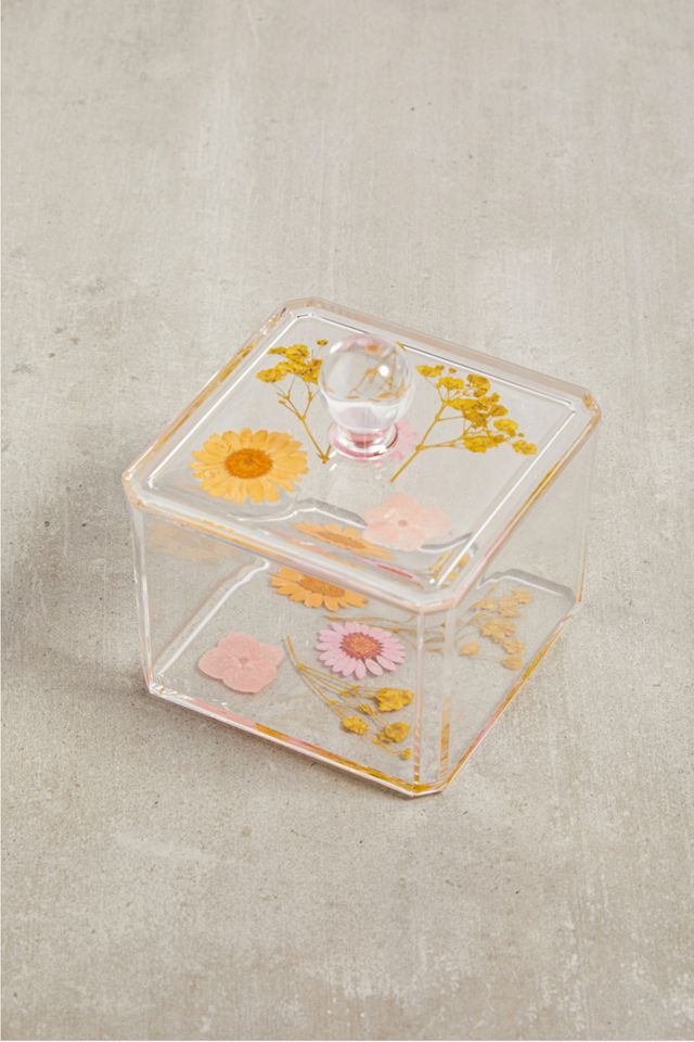 Cassia Pressed Flower Single-Compartment Box | Urban Outfitters UK
