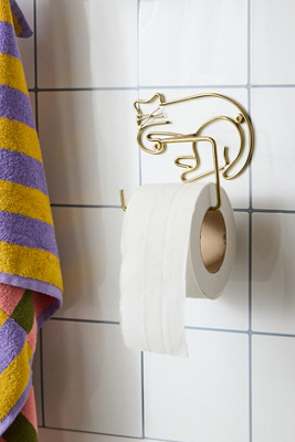 Sleepy Cat Roll Holder - Gold ALL at Urban Outfitters