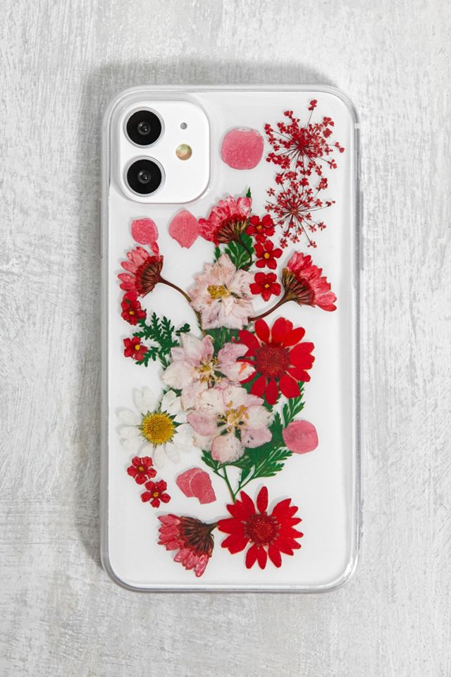 Recover Red Pressed Flowers iPhone 11/XR Case Urban Outfitters UK