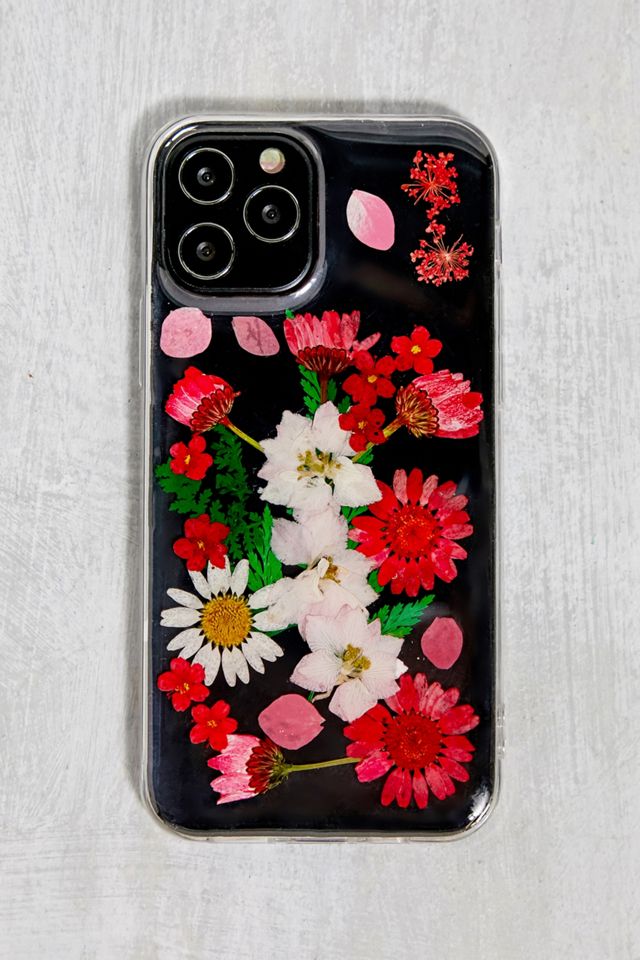 Red Pressed Flowers iPhone 12/12 Pro Case Urban Outfitters UK