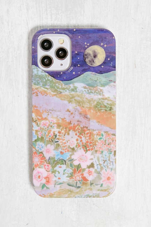 Floral Moon Landscape iPhone 12 Phone Case