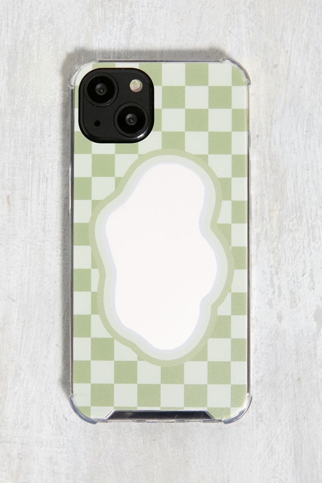 recover-green-checkerboard-mirror-iphone-13-case-urban-outfitters-uk