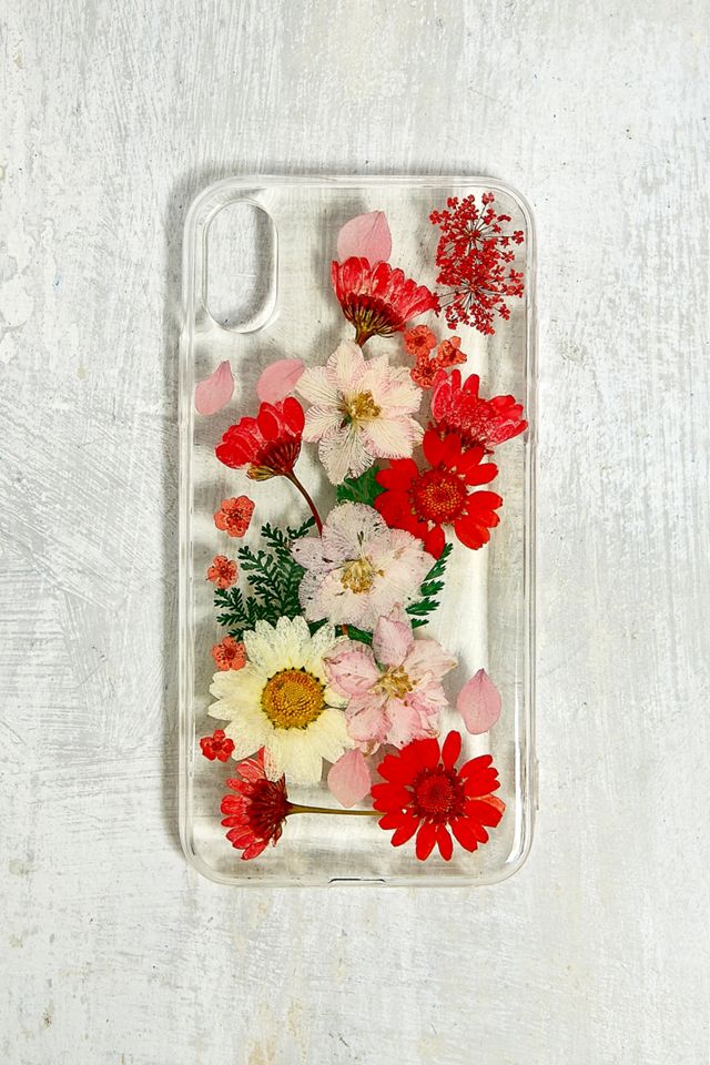 Recover Red Pressed Flowers iPhone X/XS Case Urban Outfitters UK
