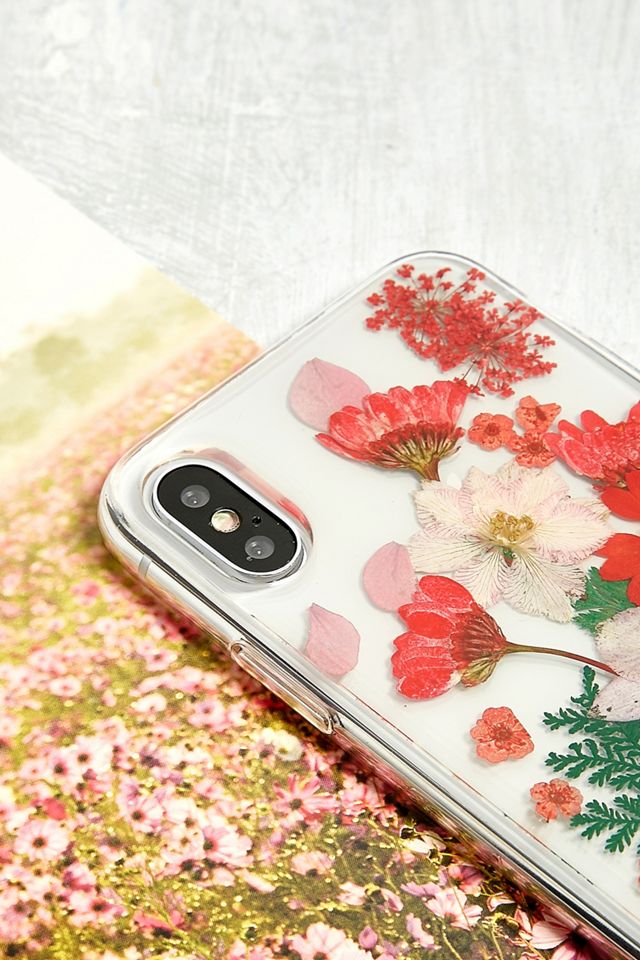 Recover Red Pressed Flowers iPhone X/XS Case Urban Outfitters UK