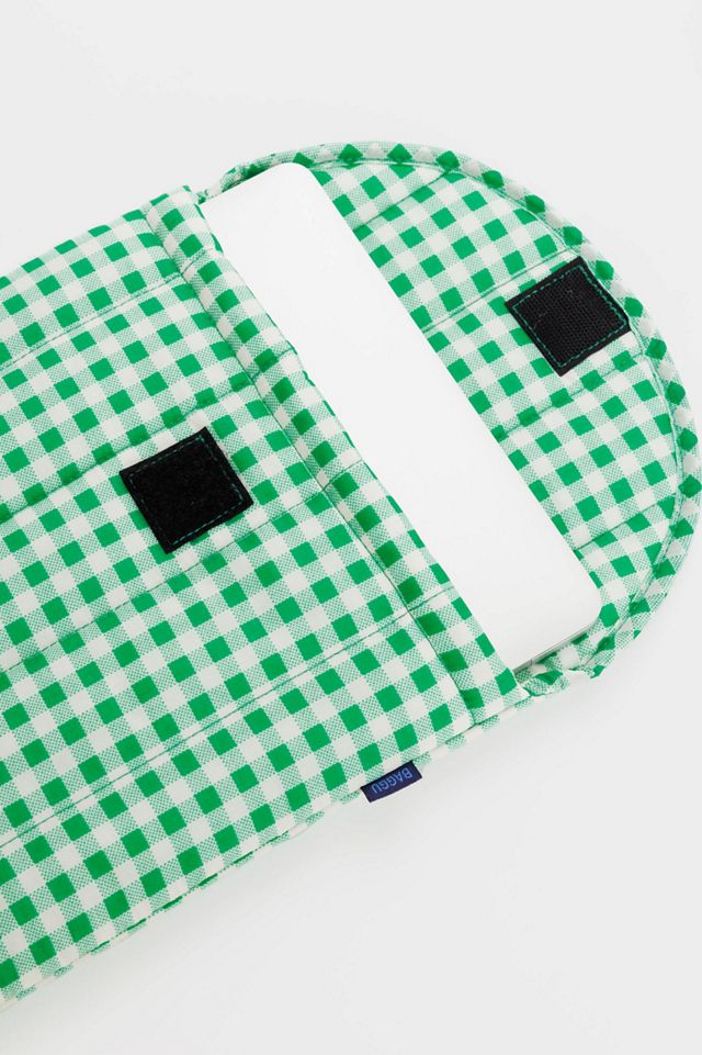 BAGGU - Housse pour ordinateur portable 13" à motif vichy vert #1