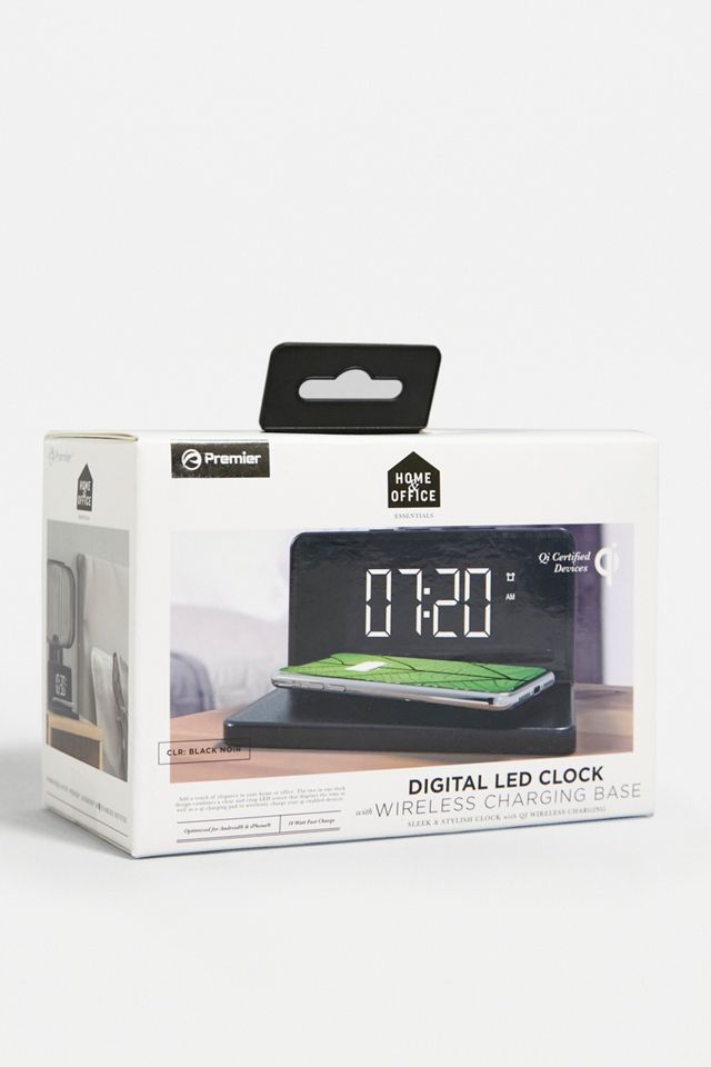 LED Alarm Clock With Wireless Charging base #3