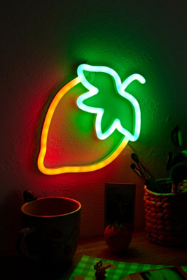 LED Mini Neon Strawberry Light | Urban Outfitters UK