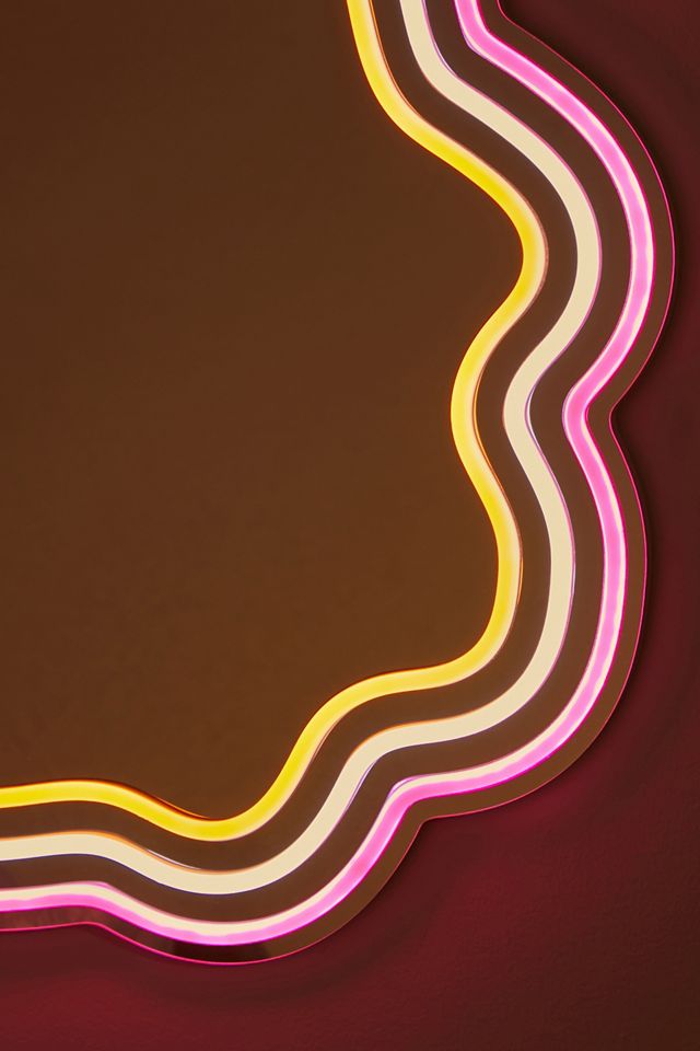 Specchio luminoso a LED rosa Wavy Dream  #1