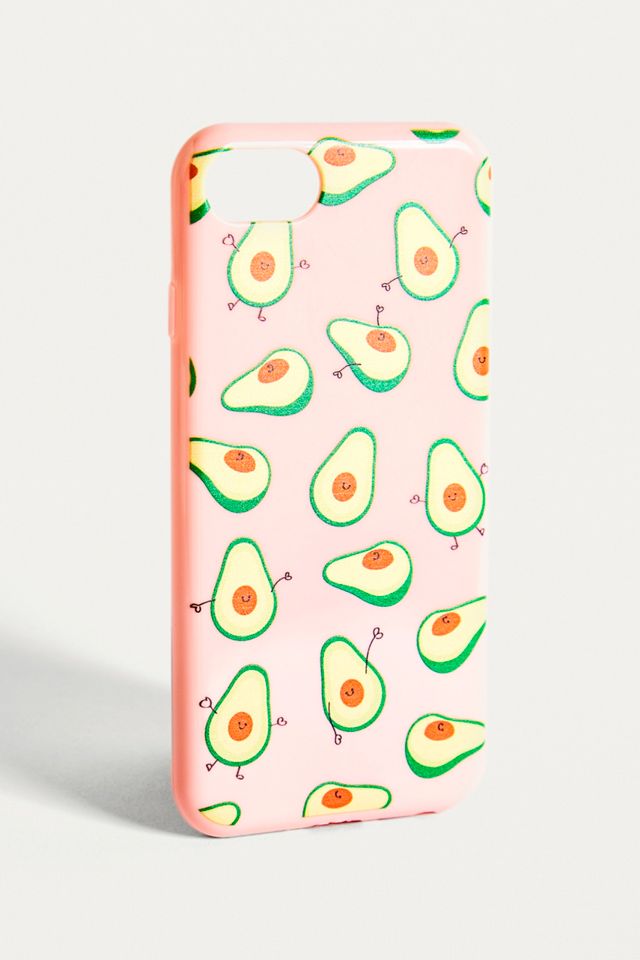 Hülle für iPhone 6/7/8 in Rosa mit Avocadomotiven #1