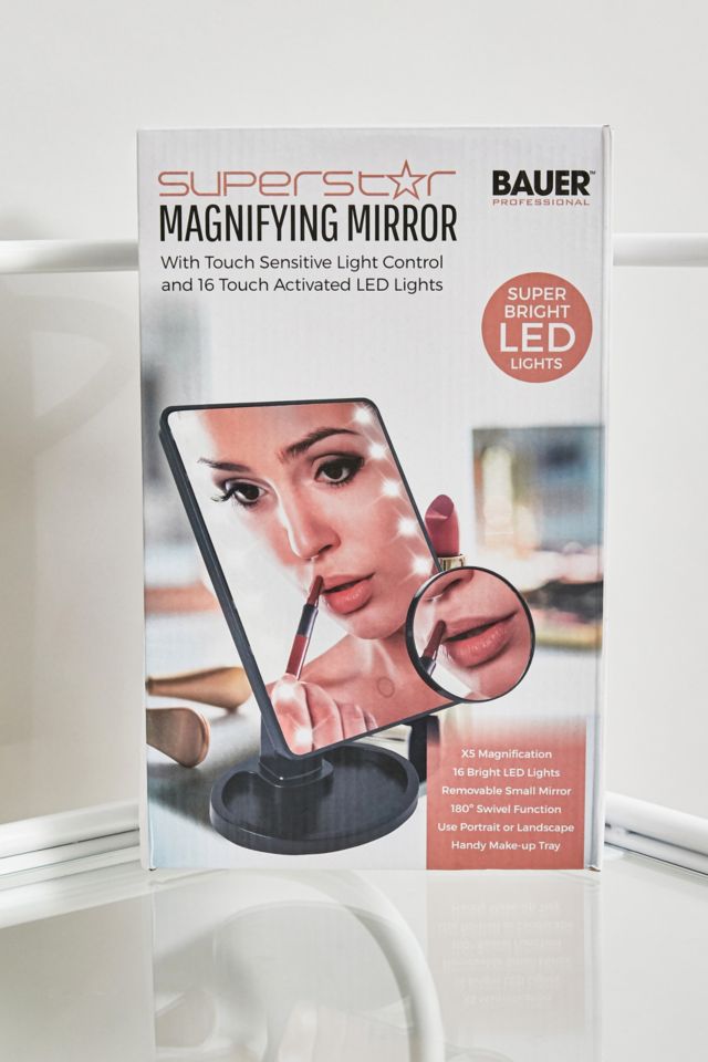 Bauer Superstar Cosmetic Touch Activated LED Makeup Mirror