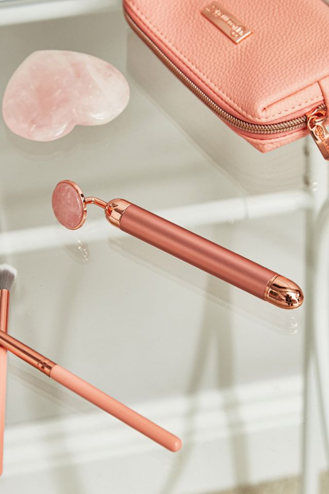luxe + willow phoenix rose quartz vibrating facial roller Luxe + Willow Bio Phoenix Rose Quartz Vibrating Facial Massager