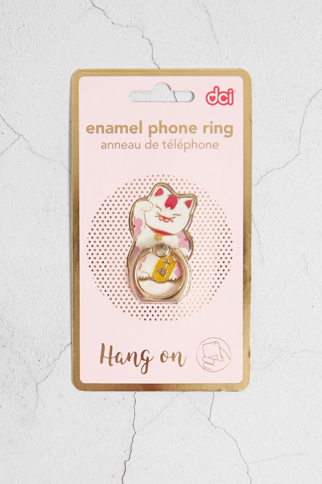 Lucky Cat Enamel Phone Ring #1