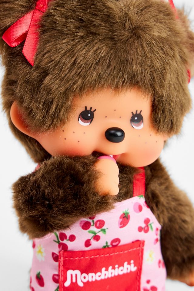 Peluche Bebichhichi Fille Sekiguchi – Grenouillère Rose, 14 Cm, Fourrure Marron – Poupée Singe Avec Tétine