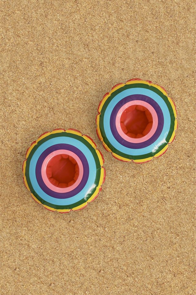Rainbow Drink Holder Pool Float Set