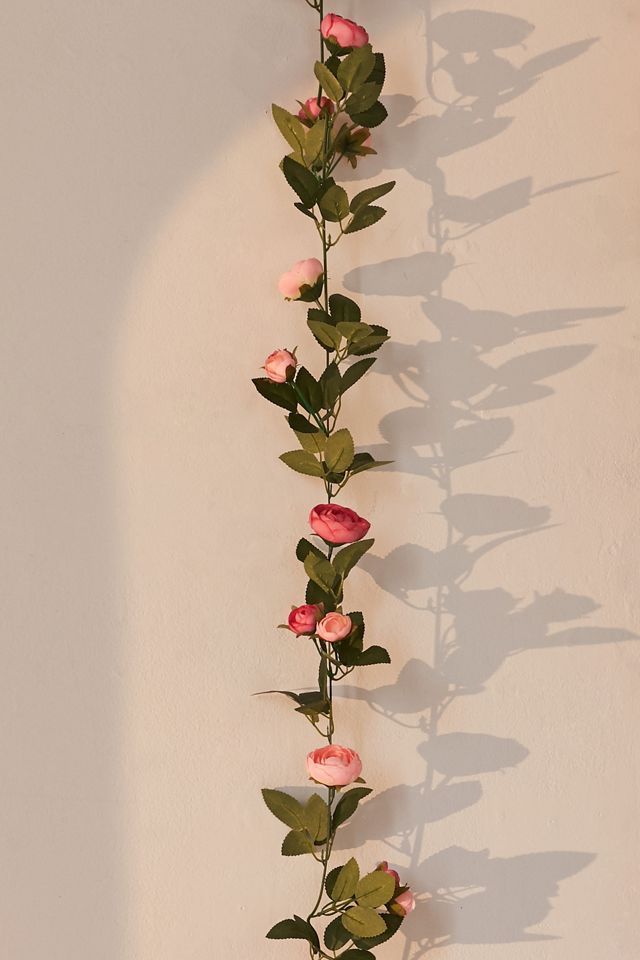 Decorative Pink Rose Vine Garland #1