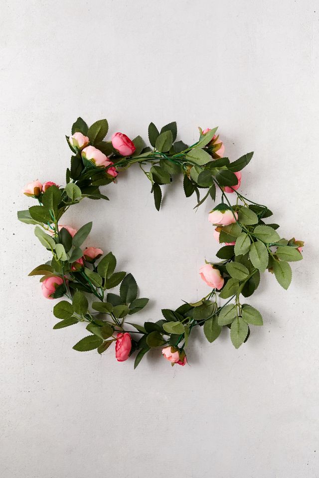 Decorative Pink Rose Vine Garland #2