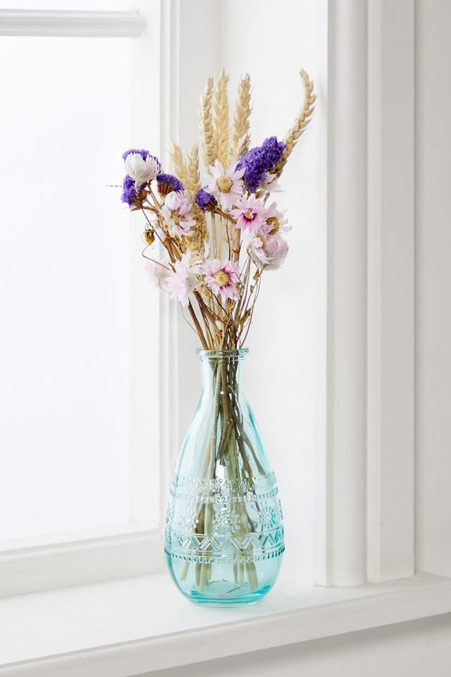 Plantophile Mini Patterned Glass Vase & Dried Flowers #1