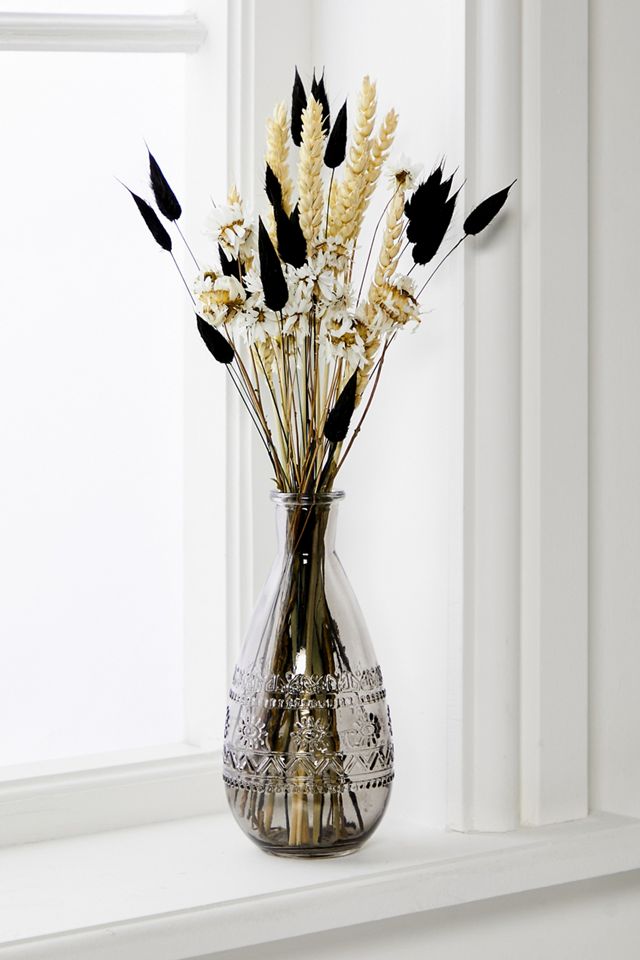 Plantophile Mini Patterned Glass Vase & Dried Flowers #3