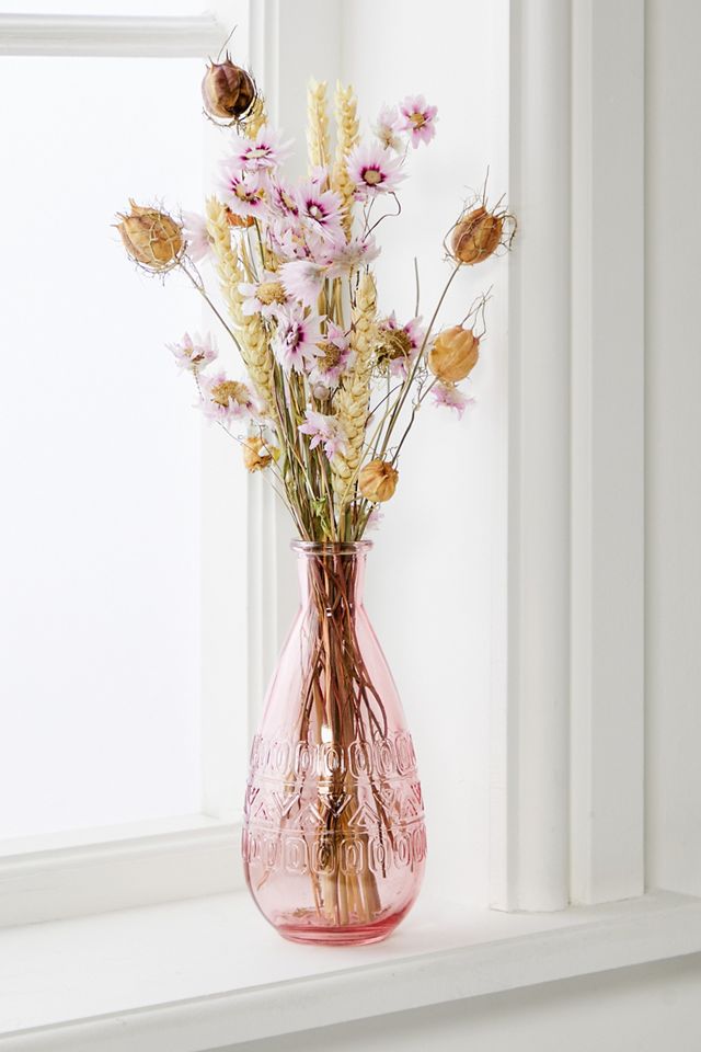 Plantophile Mini Patterned Glass Vase & Dried Flowers #4
