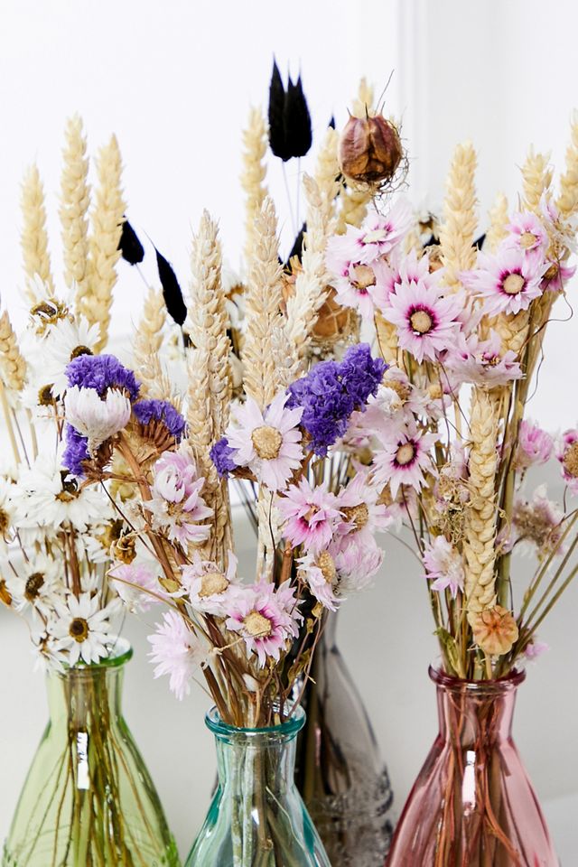 Plantophile Mini Patterned Glass Vase & Dried Flowers #5