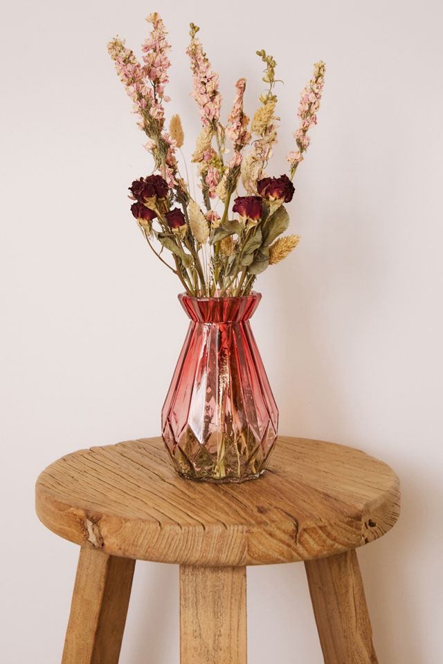 Ensemble vase en verre et bouquet de fleurs séchées  #3