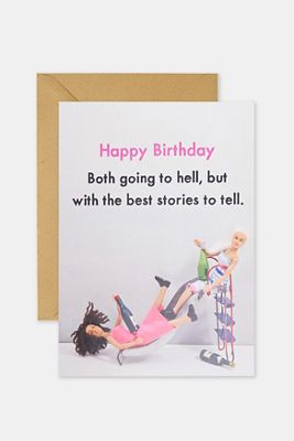 Carte d'anniversaire On Va Tous Les Deux En Enfer