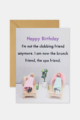 Not The Clubbing Friend Birthday Greetings Card Product Page