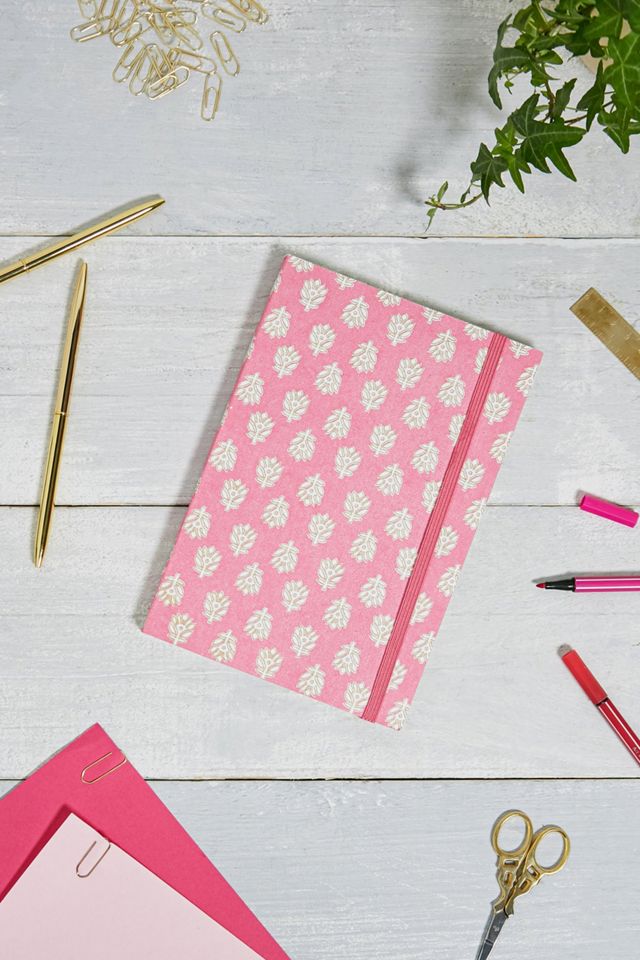 Handmade Pink Paisley Printed Paper Notebook | Urban Outfitters UK