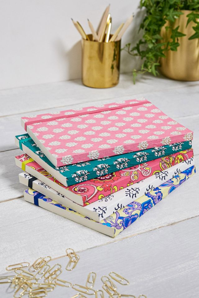 Handmade Pink Paisley Printed Paper Notebook | Urban Outfitters UK
