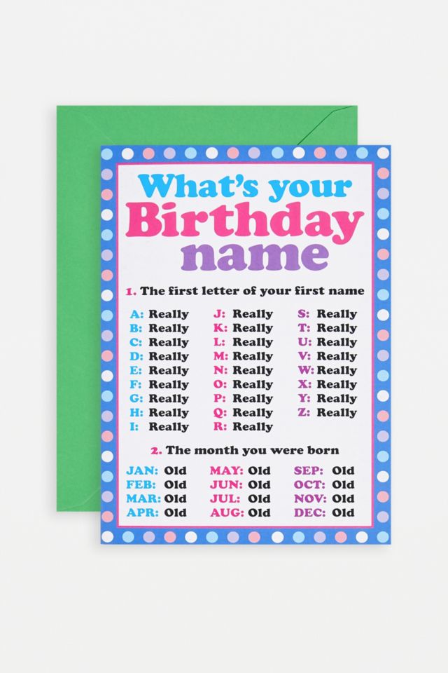 What s Your Birthday Name Greeting Card