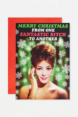 Merry Xmas Fantastic B Tch Greetings Card Urban Outfitters Uk