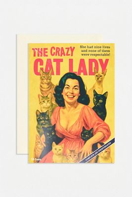 Die Verrückte Katzenlady Grußkarte
