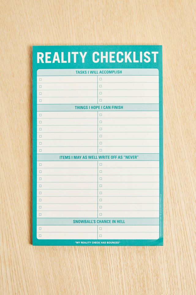 Knock Knock Reality Check Notepad | Urban Outfitters UK