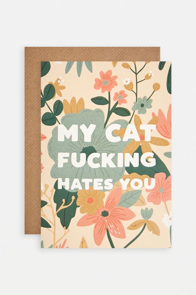 My Cat Floral Greeting Card #1