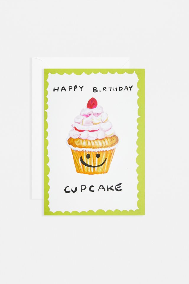 Happy Birthday Cupcake Greetings Card  #1