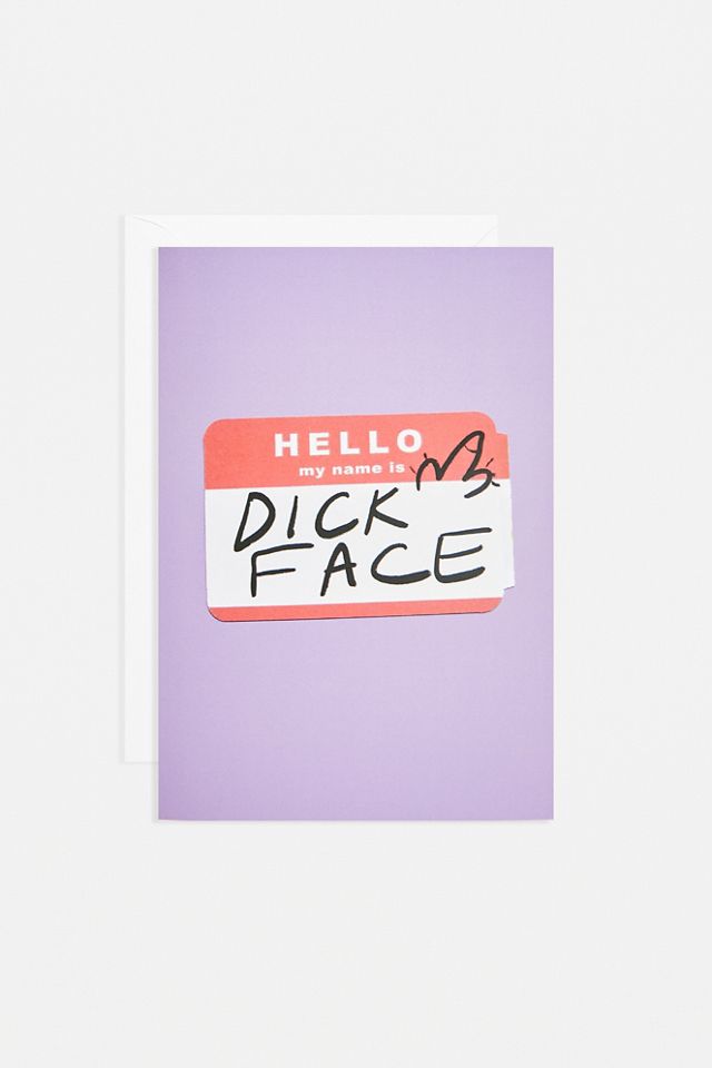 Hello D*ck Face Greetings Card | Urban Outfitters UK