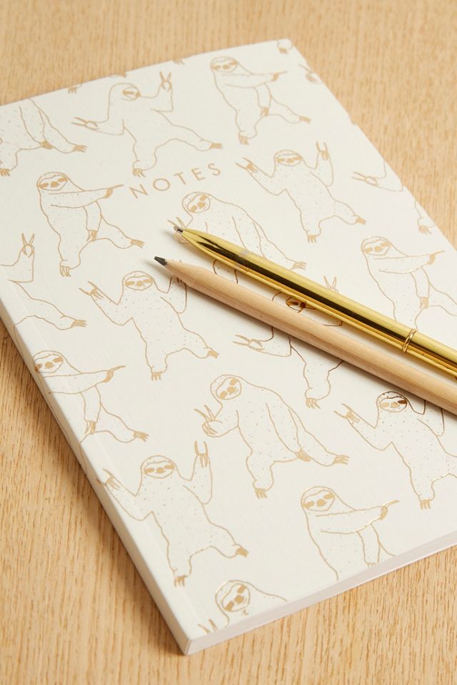 Central 23 Foiled Sloth Notebook Urban Outfitters UK