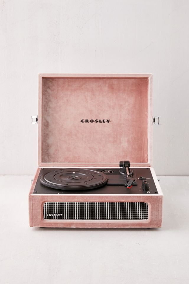 Crosley Blush Velvet Voyager Bluetooth Vinyl Record Player | Urban ...