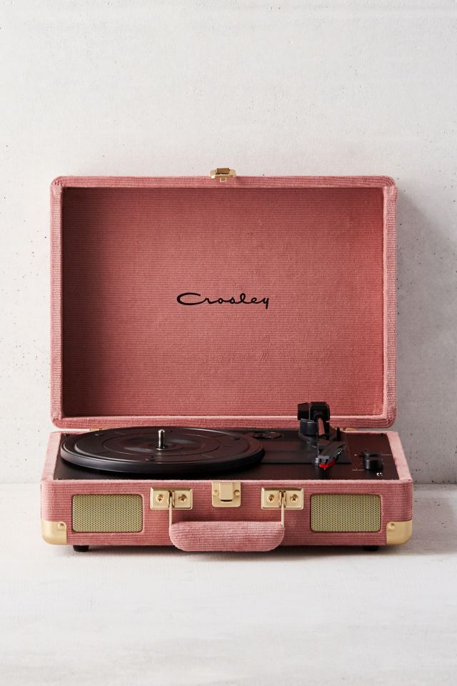 Pink good corduroy Crosley record player