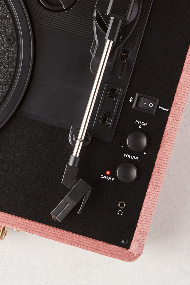 Pink 2024 corduroy Crosley record player