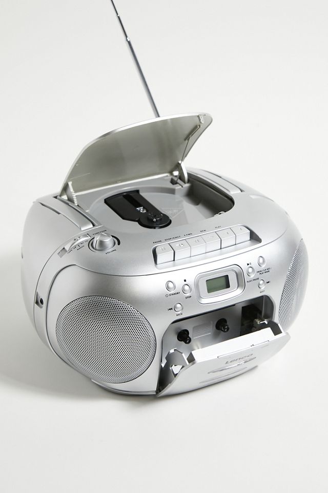 Lenco SCD-420SI SIlver Portable FM Radio CD-Cassette Player #1