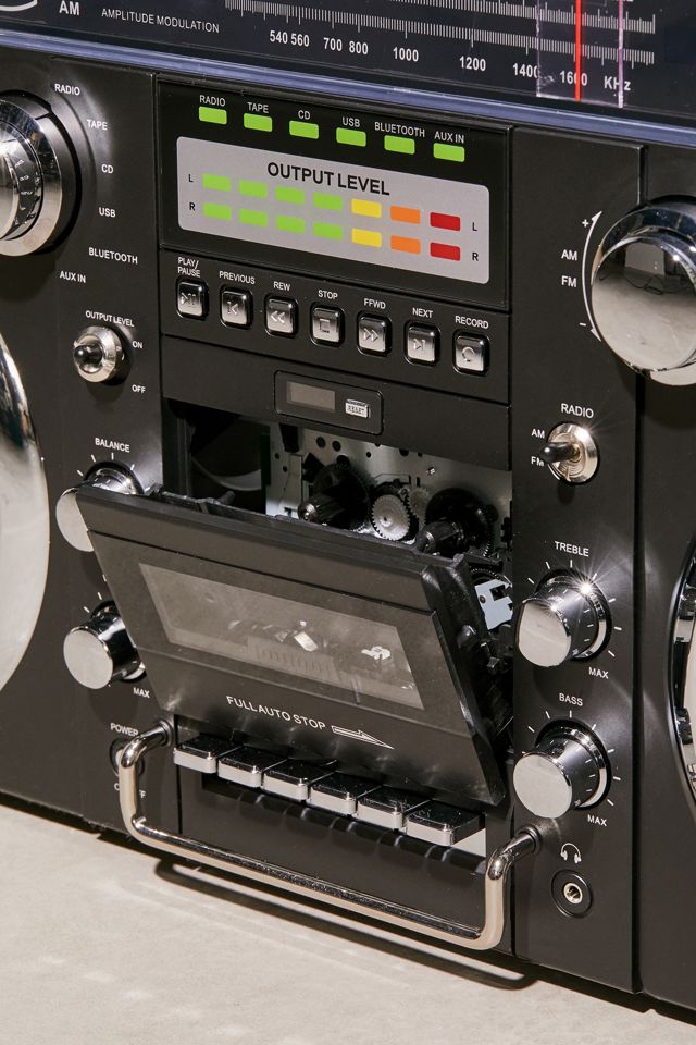 GPO Brooklyn Black Portable Boombox + Music System #1