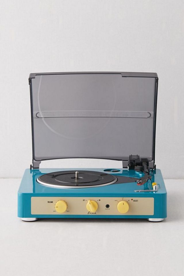 Gadhouse Teal Brad Retro Record Player With Speakers #1