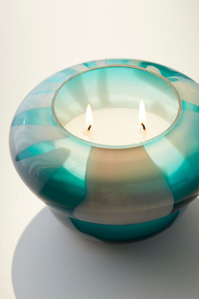 Carmella Blue Large Glass Candle  #2