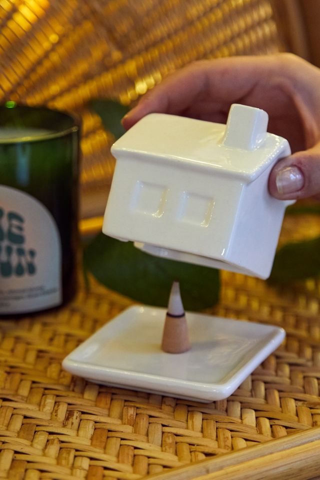Ceramic House Incense Cone Holder #1
