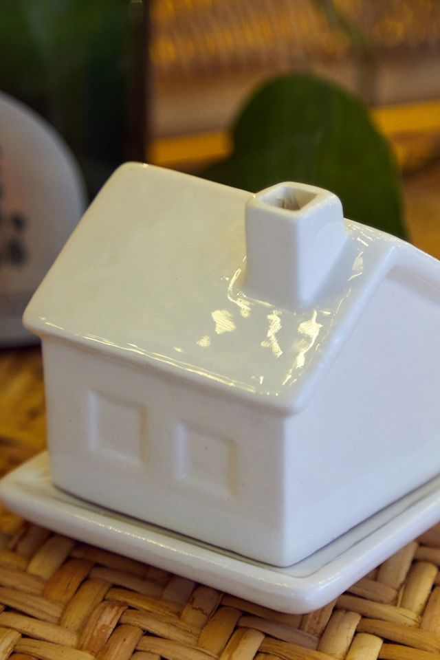Ceramic House Incense Cone Holder #2